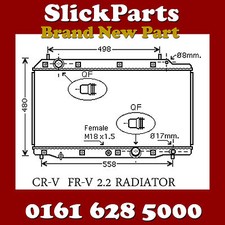 RADIATORE HONDA FRV FR-V 2.2 CTDi 2005 > IN POI MANUALE *NUOVO*