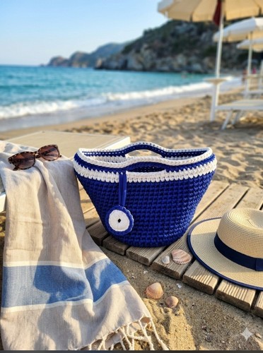 Borsa mare uncinetto fatta - borsa, a