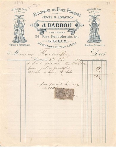 Fattura am20525 lisieux 1899 - fattura,