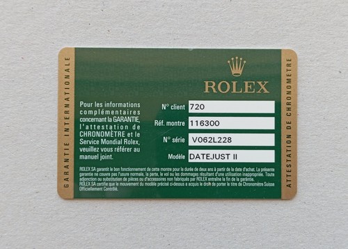 Rolex garanzia guarantee - garanzia,