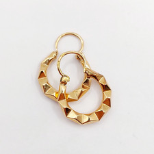 Piccoli creoli art deco oro rosa 18k finemente lavorati (circa 1970)