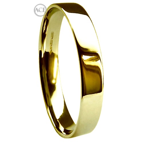 3mm 9ct oro giallo piatto - 9ct,