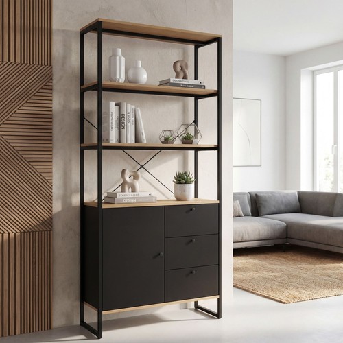 Libreria 180 rovere - rovere, decoro