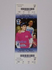 Biglietto Charlotte Hornets San Antonio Spurs Matt Geiger NBA Stub Mar. 4, 1997 #12