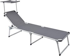 Set 2 brandine prendisole in alluminio pieghevoli con parasole color grigio