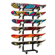 6-Tiers Skateboard Racks Floor Stand, Skateboard Wall Mount, Snowboard Racks,...