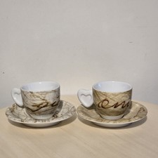 Thun Caffè al Volo...  2 Tazzine con 2 Piattini, Serie Creme, Nuove