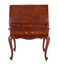 Scrittoio scrivania Lady legno di mogano con cassetti e ribalta stile coloniale