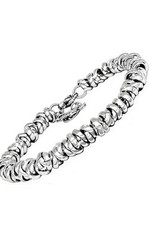 SAGA GIOIELLI® BRACCIALE DONNA INTRECCIATO NODINI ACCIAIO DIVERSI COLORI