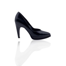 Autentiche décolleté con tacco Salvatore Ferragamo in pelle nera Lien US 8C EU 38,5