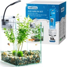 Nobleza Nano Acquario vetro per pesci con illuminazione Led filtro incluso 10 Li