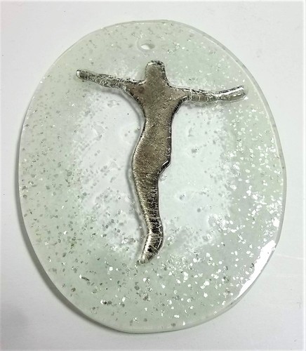 Icona ovale con crocifisso - icona,