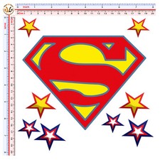 superman adesivi auto moto casco sticker stars tuning helmet print pvc 9 pz.