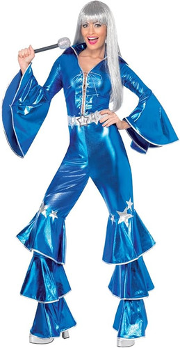 Smiffys tuta disco blu - tuta, anni