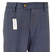 TOMMY BAHAM Uomo SETA Blu Navy