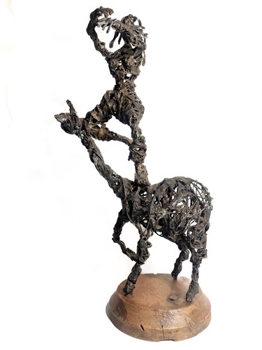 Scultura cavaliere ferro - in,