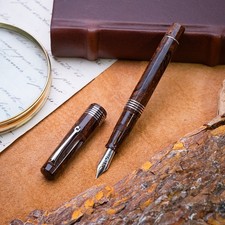 Omas - 90Th Brown N. 35/90 - Fountain pen - FP NIB M 18K