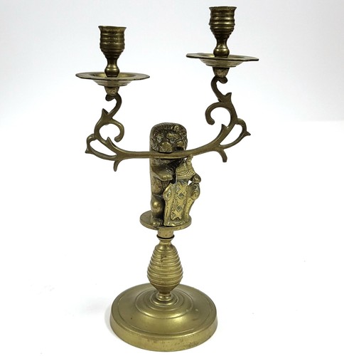 Antico ottone candelabro - antico, con