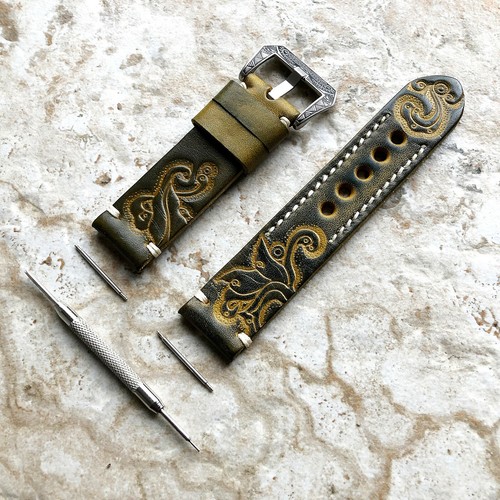 Verde giallo tooled - e, pelle