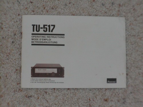 Manuale sansui 517 - sansui, tu-517