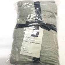 2 Pack West Elm Cotton Linen Queen Duvet Shams Set King 20 x 36” Loden Green New