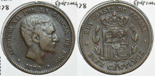 Spagna 1878 centimos 299098 - spagna,