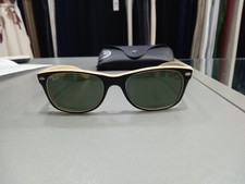 Ray-ban Rb2132 New Wayfarer Nero Interno Panna Tg 52 Buone Condizioni W809