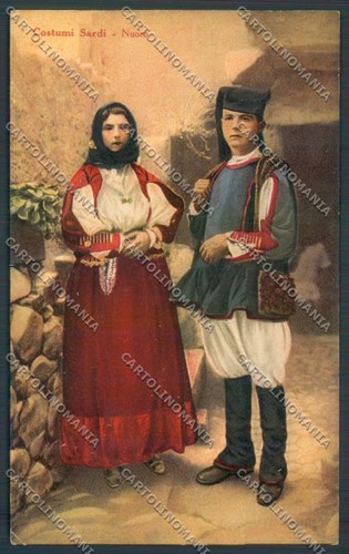 Nuoro costumi sardi cartolina - nuoro,