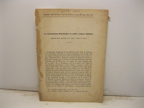 Costituzioni benedettine in - costituzioni,