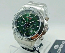 OROLOGIO UOMO LORENZ CHRONO TACHIMETRICO DATARIO CASSA ACCIAIO 40mm VERDE SOLEIL