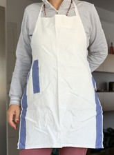 grembiule cucina donna con pettorina Nuovo bianco e blu AFFARE VINTAGE
