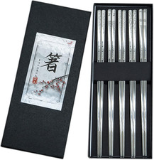 5 Paia Bacchette Acciaio