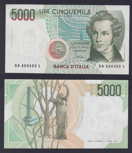 Italy 5000 lire bellini - lire,
