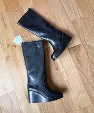 Stivali zara pelle nera - zara,
