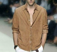 Camicia uomo pelle scamosciata