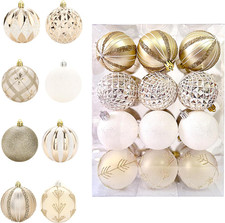 24 Pz Palline Di Natale Oro