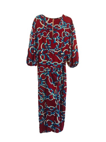 Abito lungo multicolore rosso - abito,