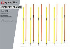 12 Paletti Slalom SPORTIKA Con Puntale in Acciaio h160 cm x Allenamento Calcio