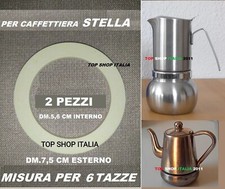 2 PEZZI GUARNIZIONE 6 TAZZE PER CAFFETTIERA STELLA GUARNIZIONI INTROVABILI