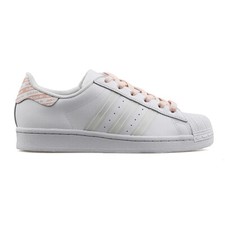 Adidas Superstar Donna ragazzi Bianco Rosa 36 37 38 39 40 scarpe sportive scuola