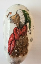 CANE DI NATALE DIPINTO A MANO