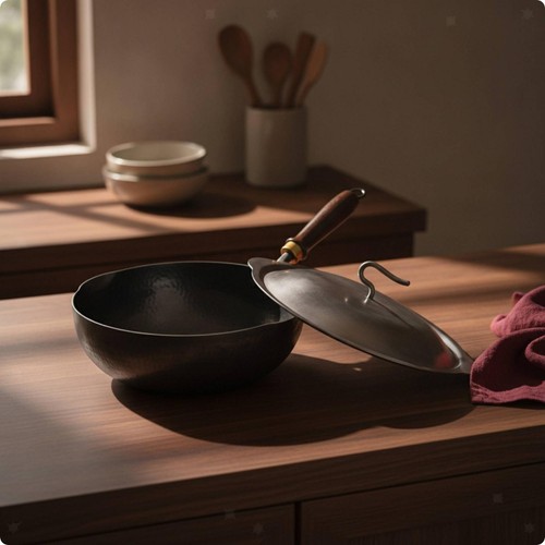 Wok ferro con coperchio - ferro,