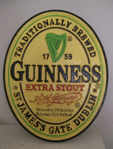 Large cast iron guinness hand - cast,