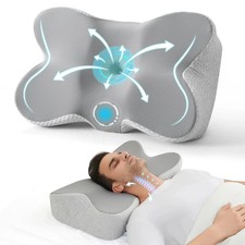 Cuscino Cervicale per Sollievo dal Dolore al Collo, Cuscino Collo Raffreddamento Cuscino Dormiente Laterale...