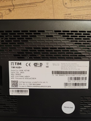 Router tim hub - +., zte.