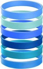 6 Pezzi Braccialetto in Siliconeblu Bambini Braccialetti in Gomma Colori Multipl