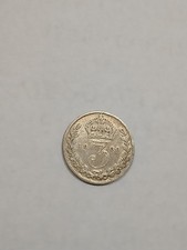 3 Pence 1900 Regina Vittoria Gran Bretagna ARGENTO -MB/BB-
