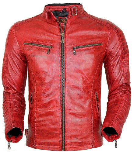 Giacca biker uomo rossa - , in