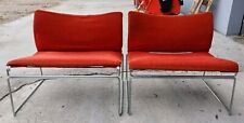 COPPIA POLTRONE SAGHI BY KAZUHIDE TAKAHAMA PER SIMON GAVINA ANNI 70 STOFFA ROSSA