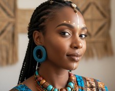 Orecchini a cerchio in legno